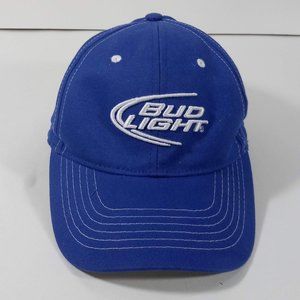 Blue & White Velcro Closure Bud Light Cap One Size